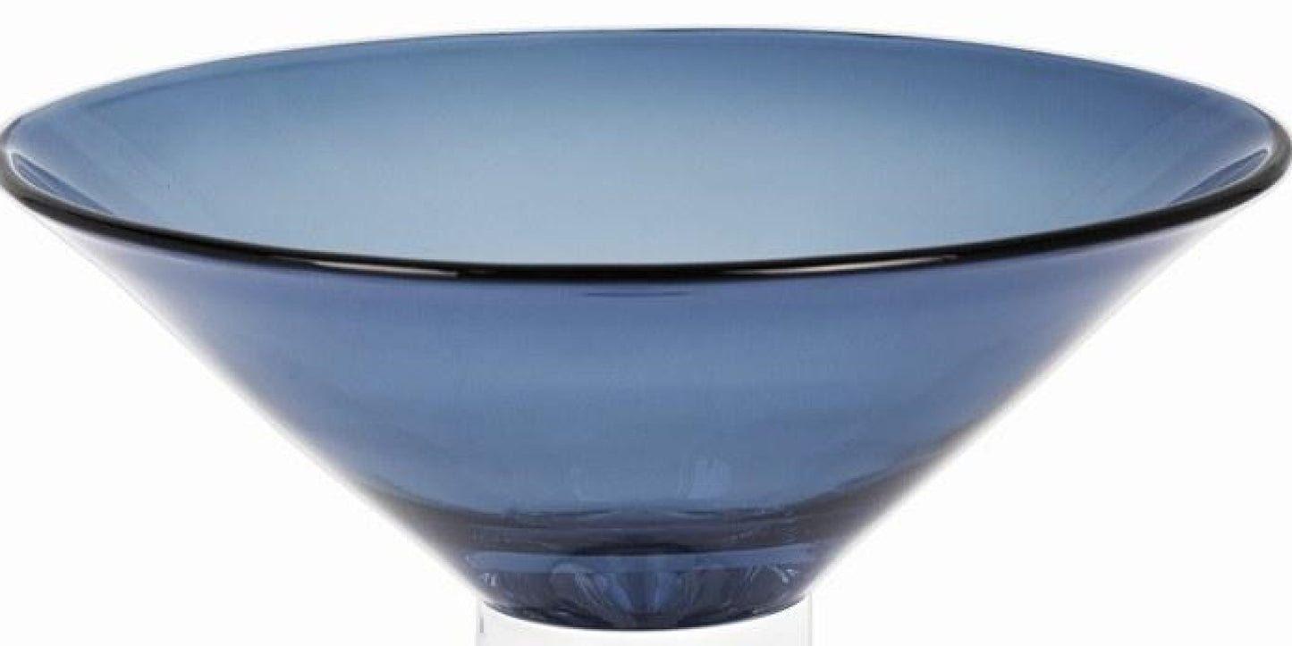 12 Mouth Blown Crystal Midnight Blue Centerpiece  Bowl