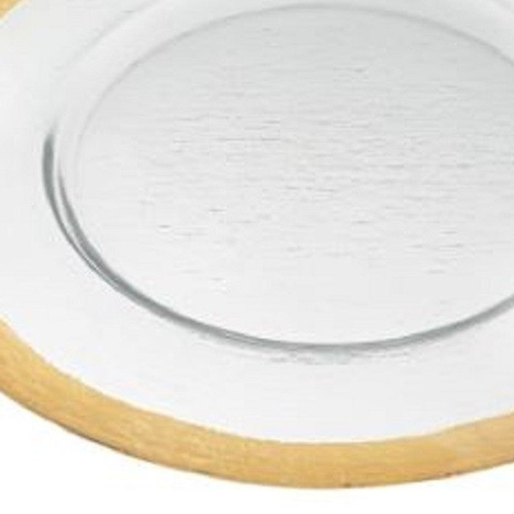 Round Gold Border Glass Charger Plate