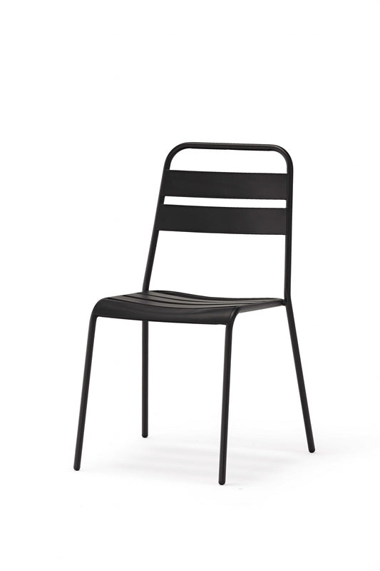 Set Of 4 Gray Stacking Aluminum Armless Chairs