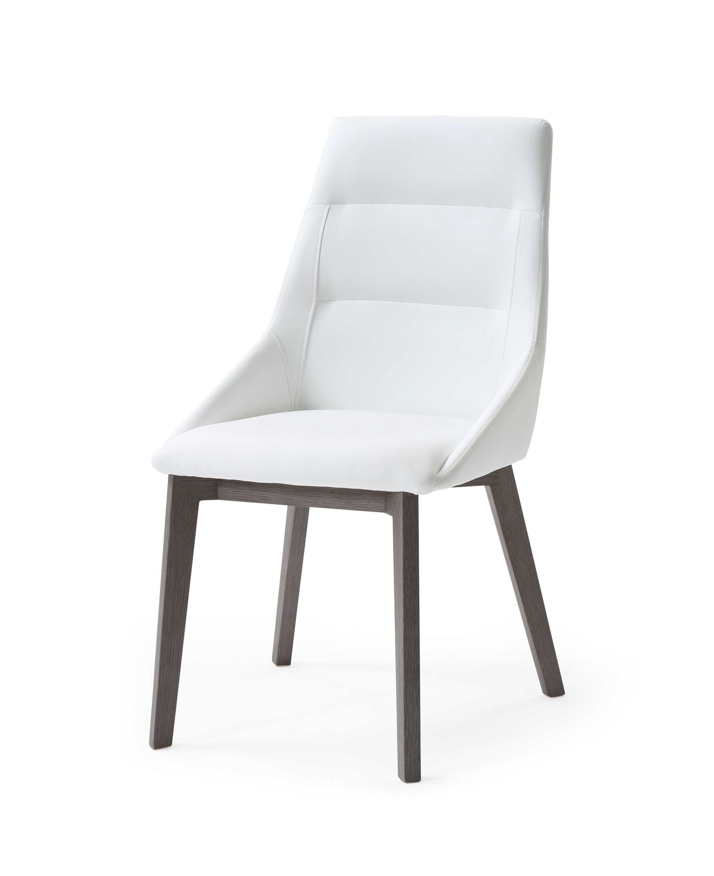 Set Of 2 White Faux Leather Dining Chairs