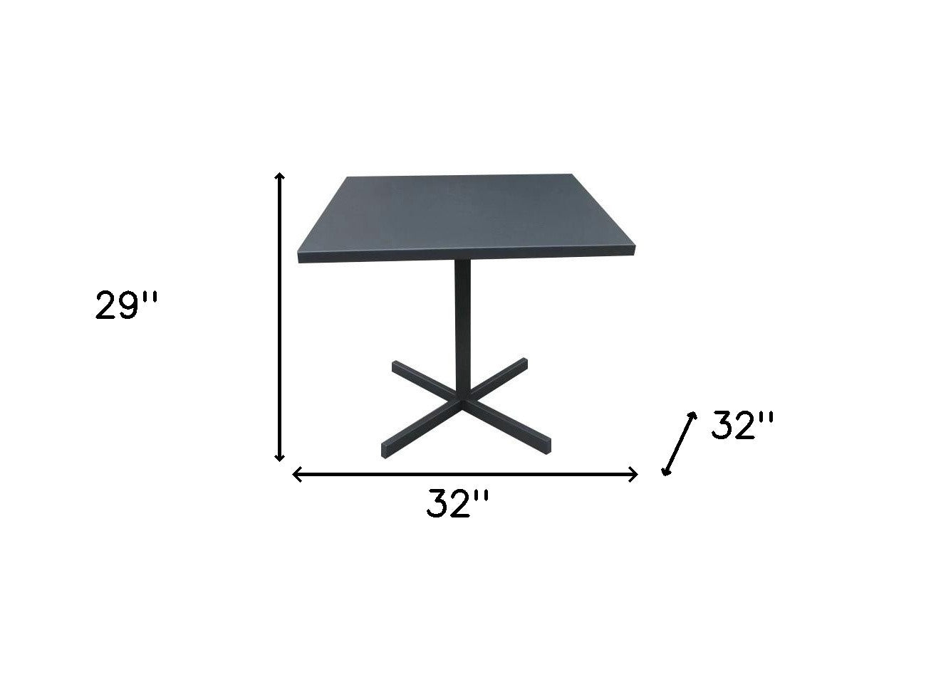 32" Gray Aluminum Dining Table