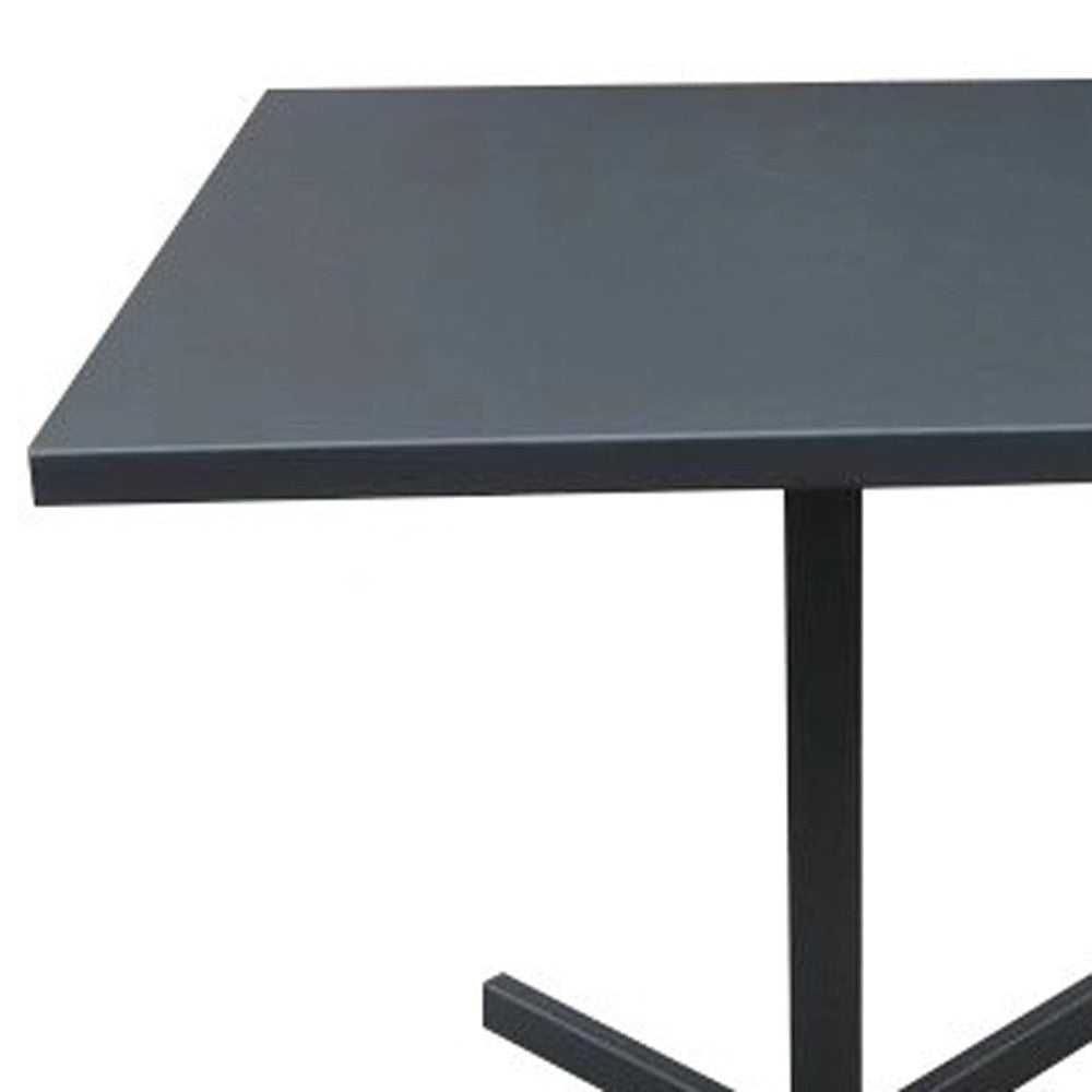 32" Gray Aluminum Dining Table