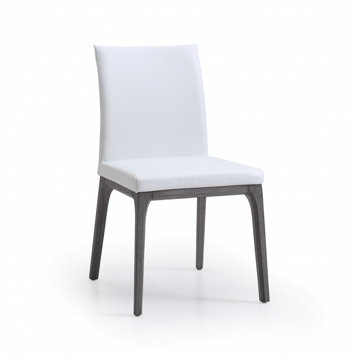 Set Of 2 White Faux Leather Dining Chairs