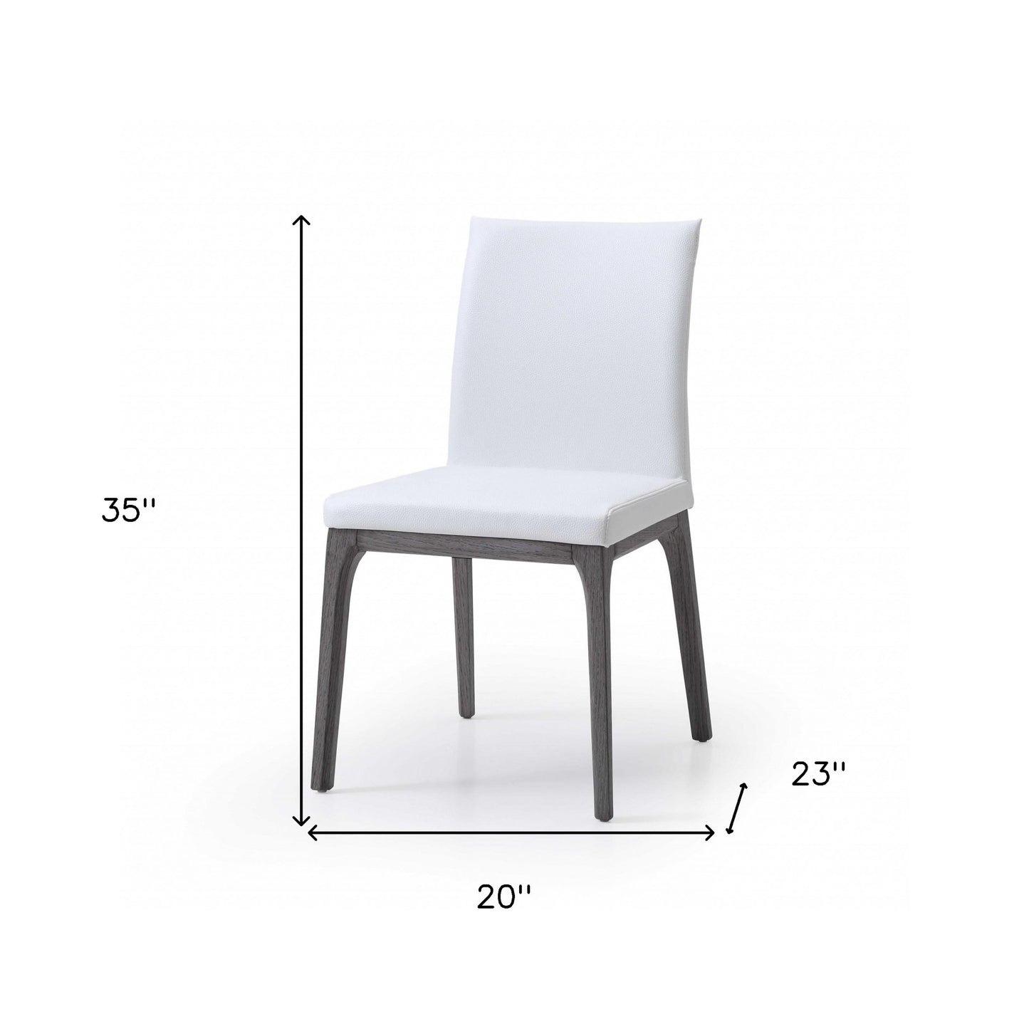 Set Of 2 White Faux Leather Dining Chairs