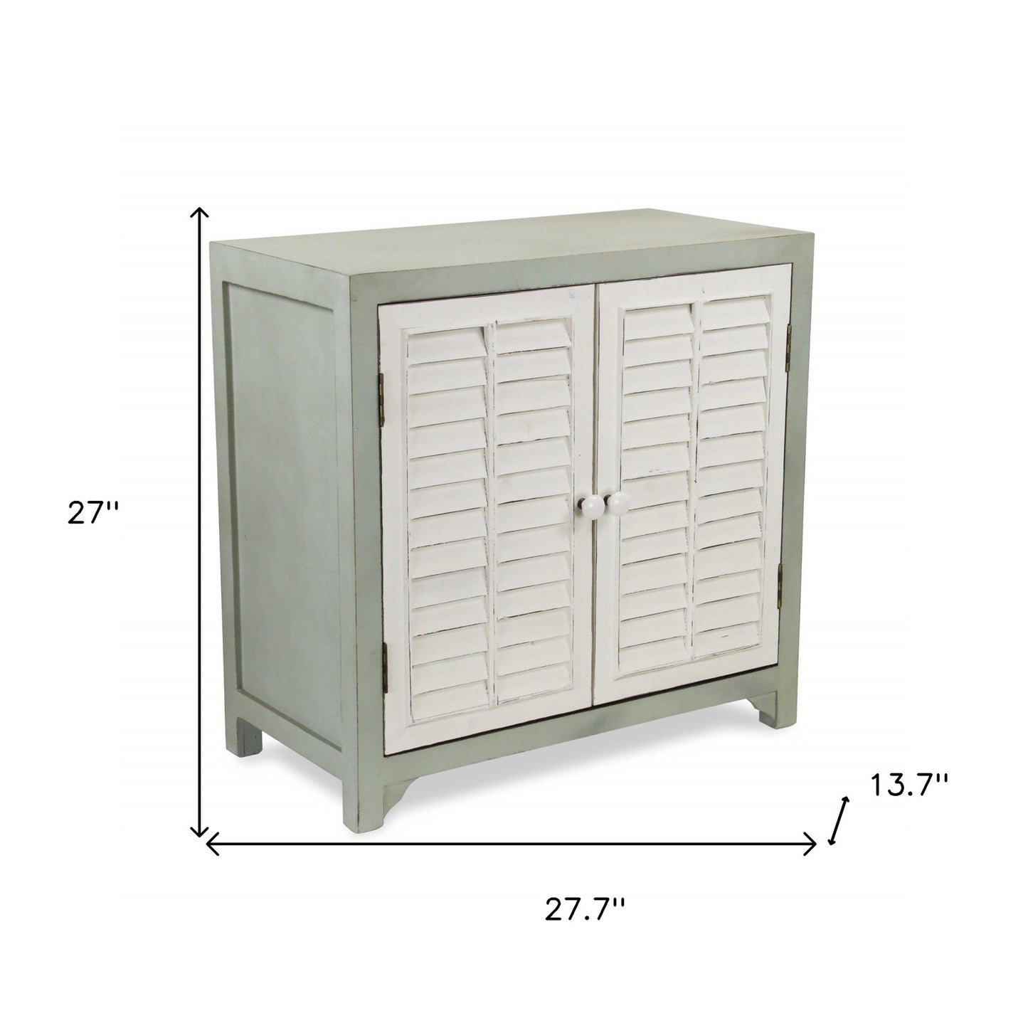 Sea Salt Blue And White Shutter Accent Cabinet