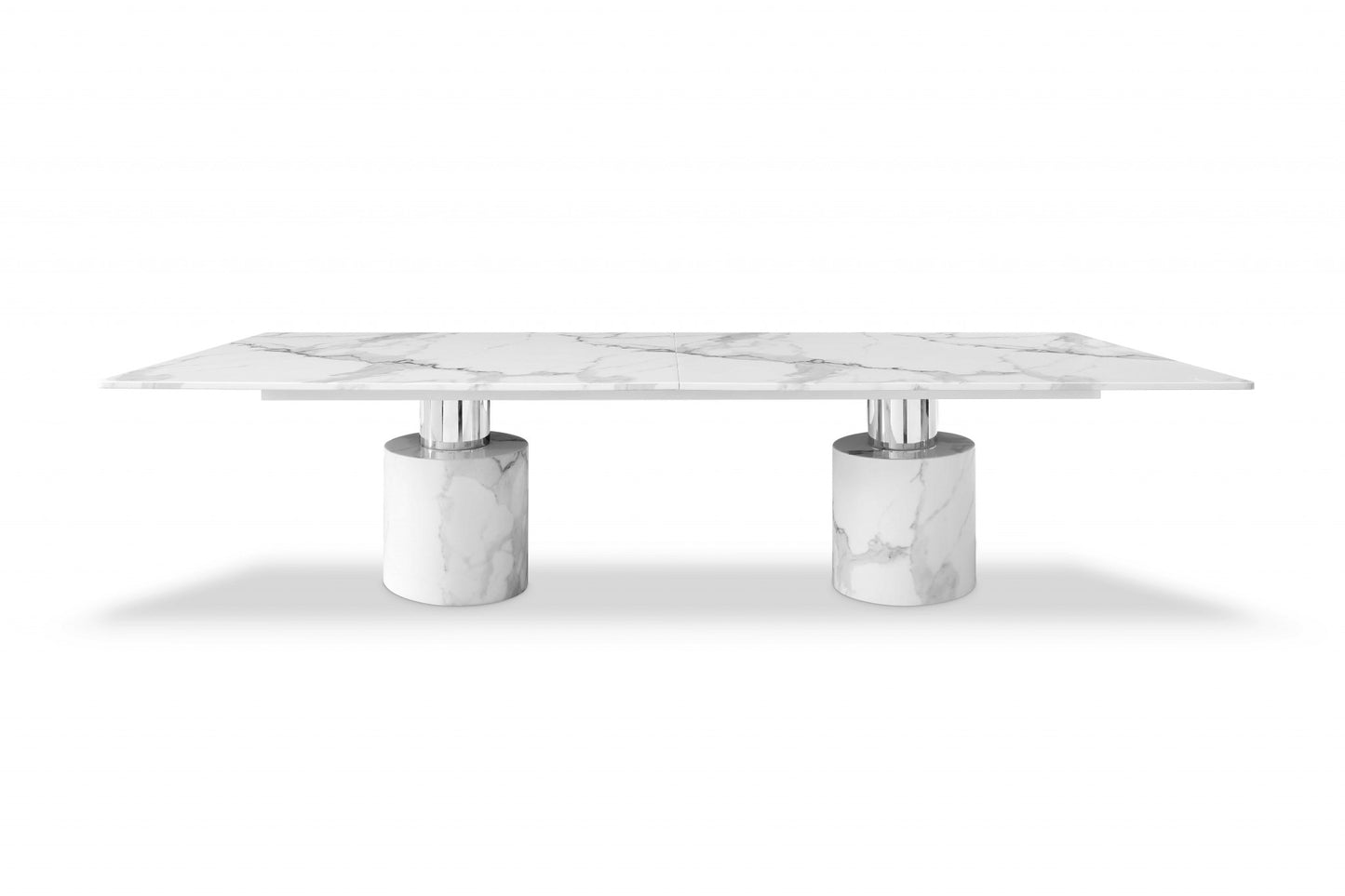 120" White Marble Dining Table