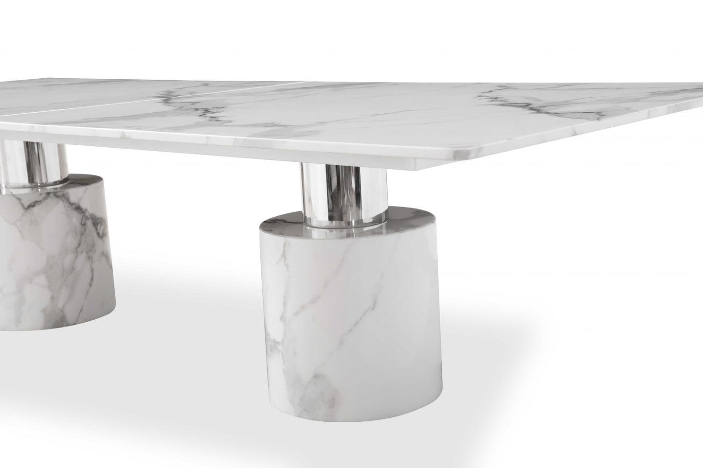 120" White Marble Dining Table