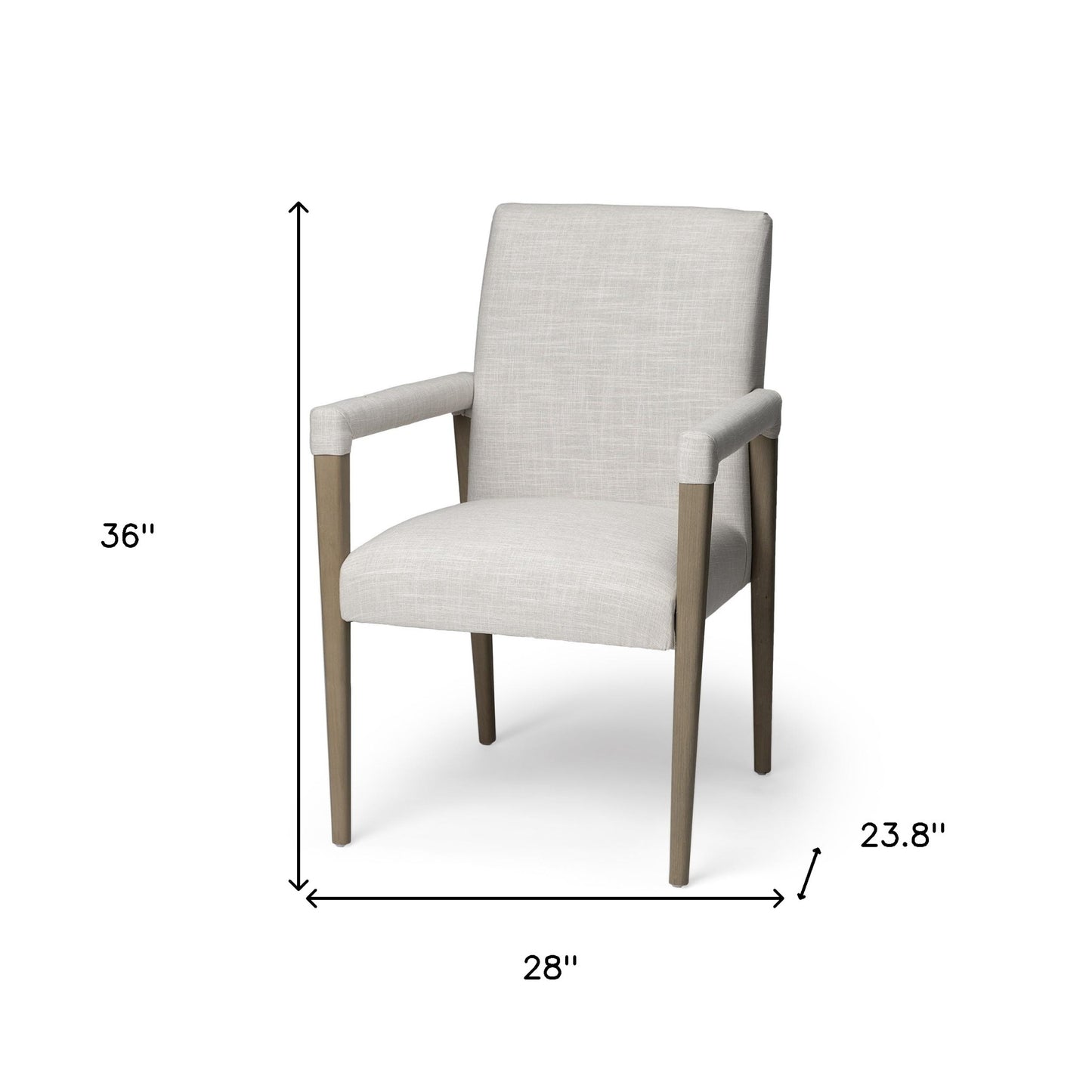 Cream Fabric Wrap With Brown Wood Frame Dining Chair