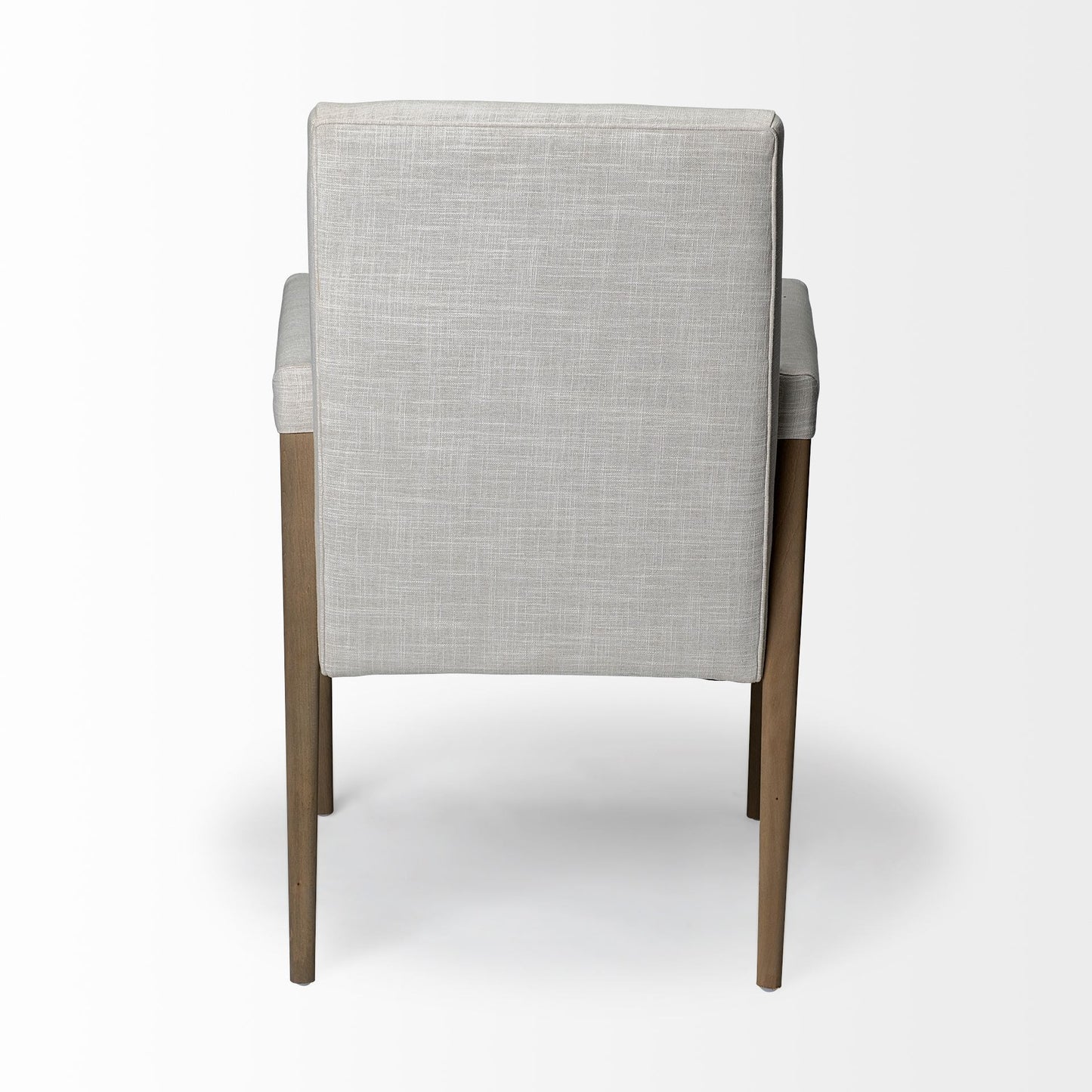 Cream Fabric Wrap With Brown Wood Frame Dining Chair
