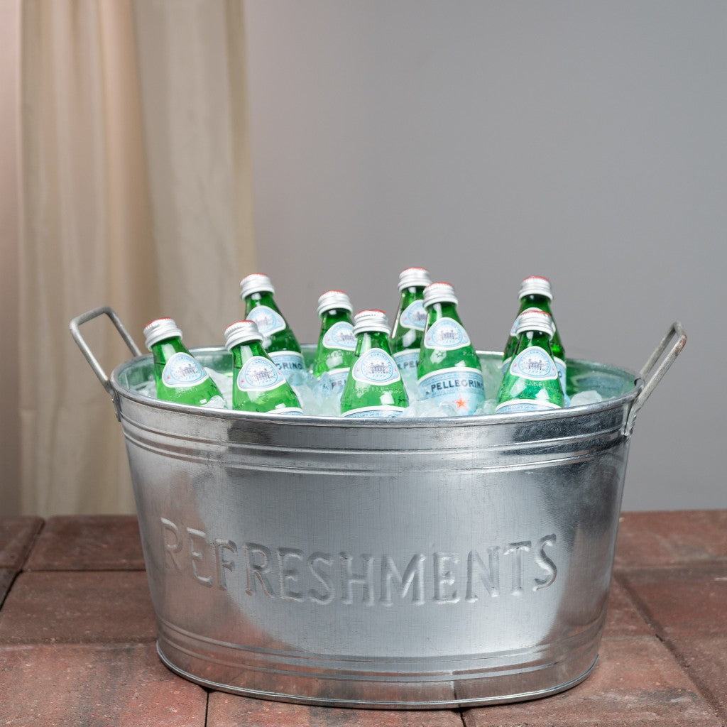 Refreshments Oval Stainles Steel Galvanized Beverage Tub