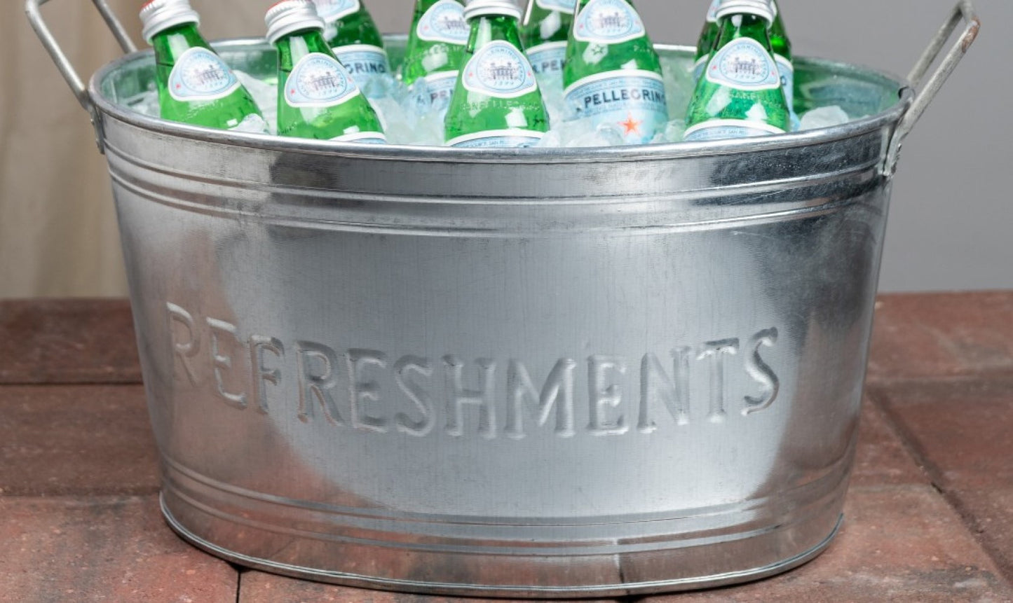 Refreshments Oval Stainles Steel Galvanized Beverage Tub