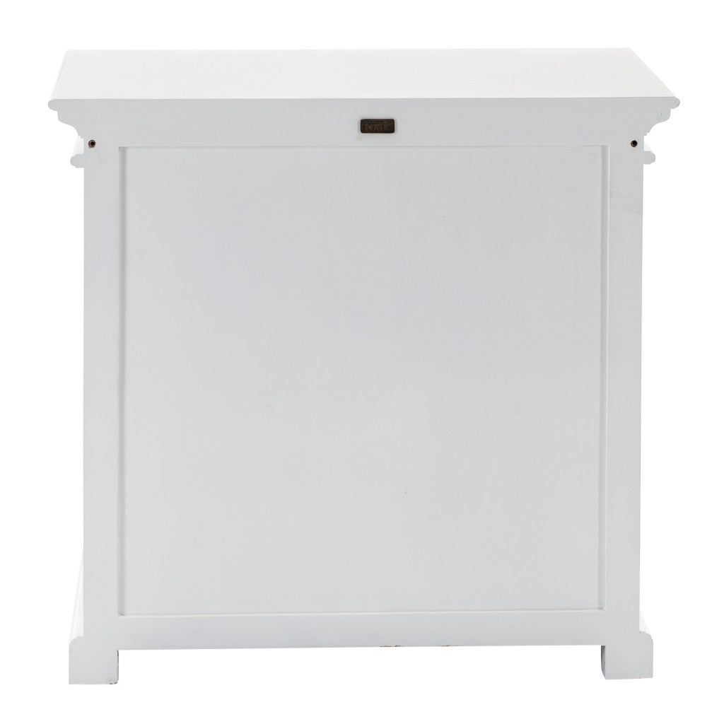 Modern Farm White Glass Door Accent Cabinet