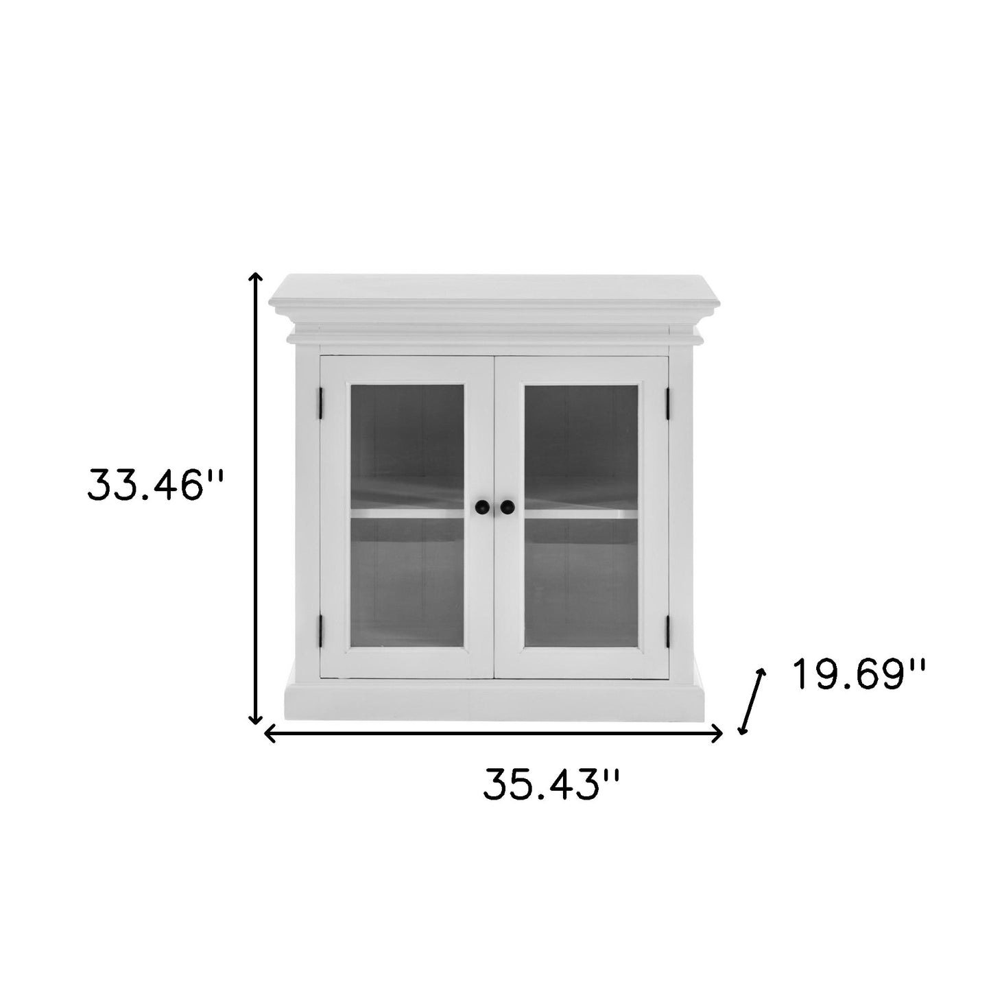 Modern Farm White Glass Door Accent Cabinet