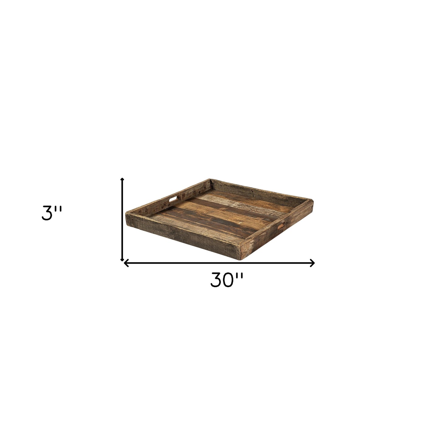 Natural Brown Reclaimed Wood With Grains And Knots Highlight Tray