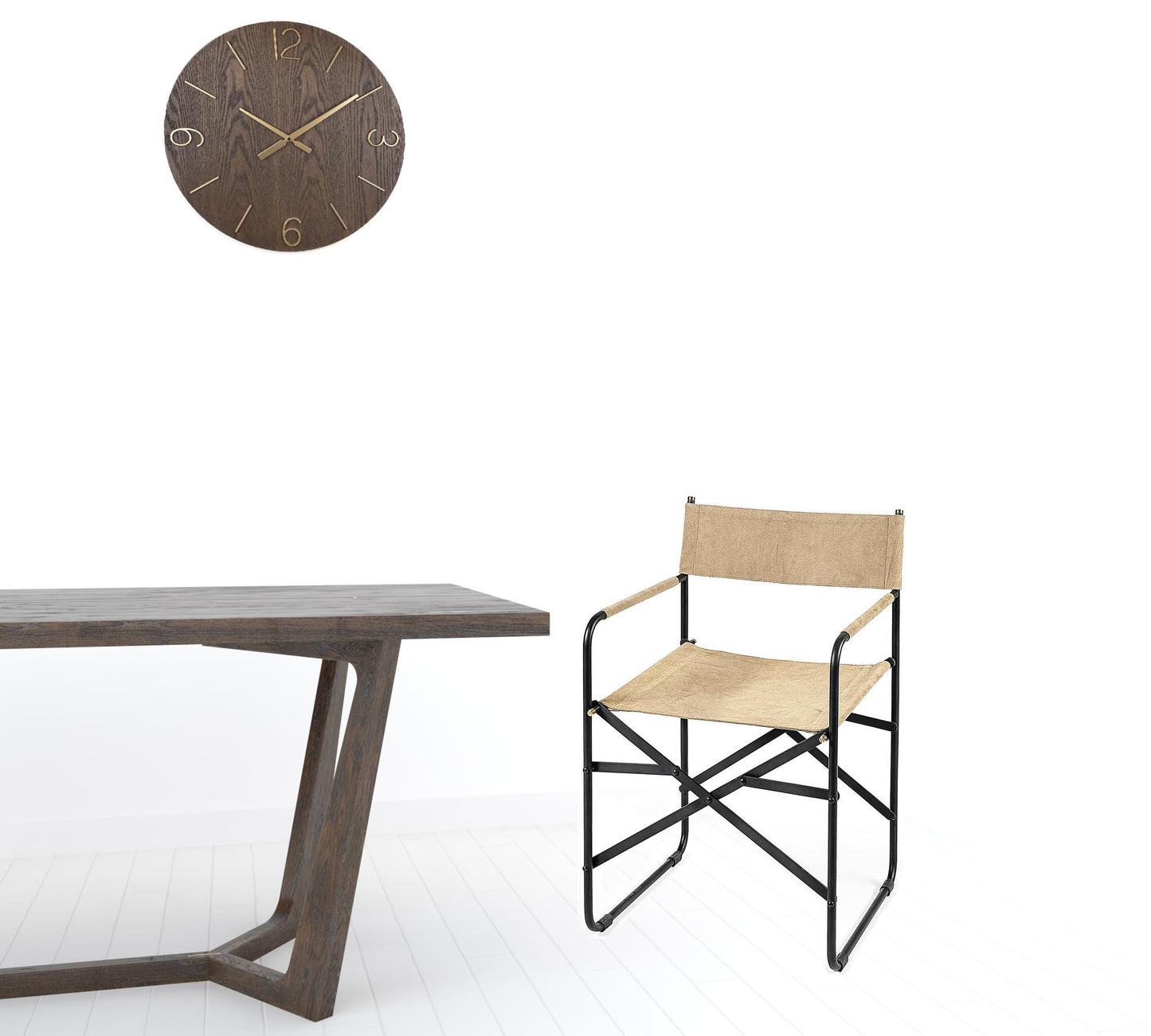 Tan Leather With Black Iron Frame Dining Chair