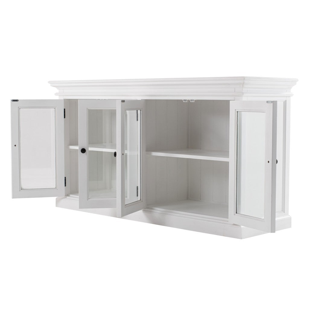 Modern Farm White Glass Door Buffet Server