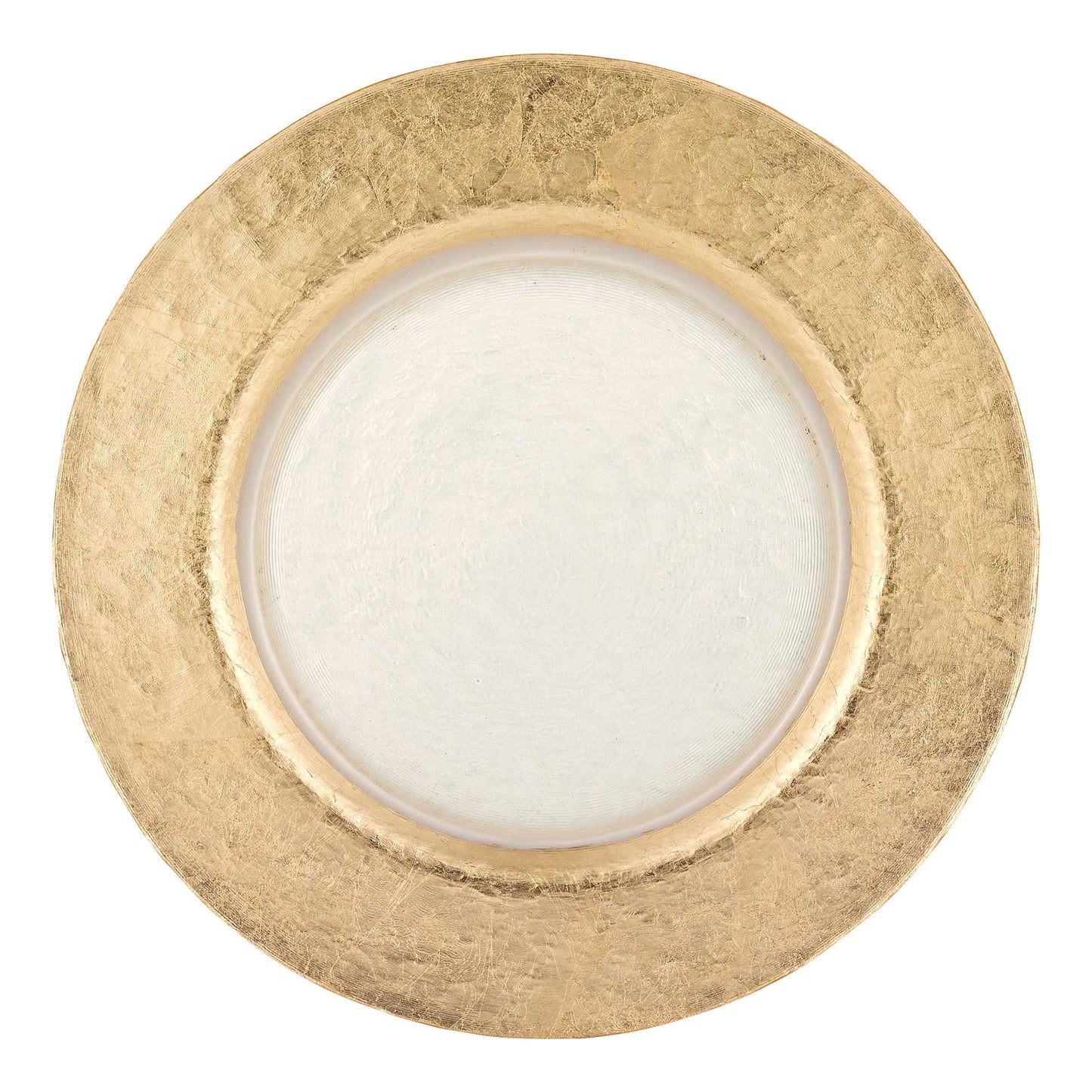 13" Gold Leaf Glass Charger Plate