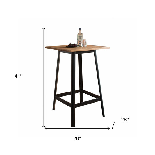 Square Natural And Black High Top Bar Table