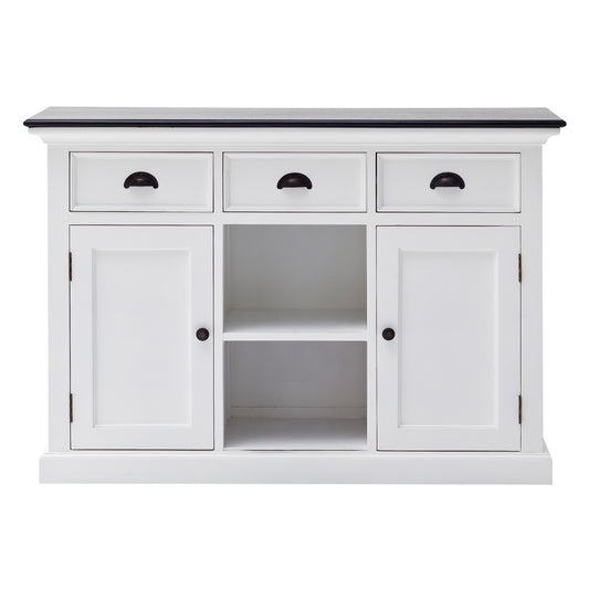 Modern Farmhouse Black And White Large Accent Cabinet