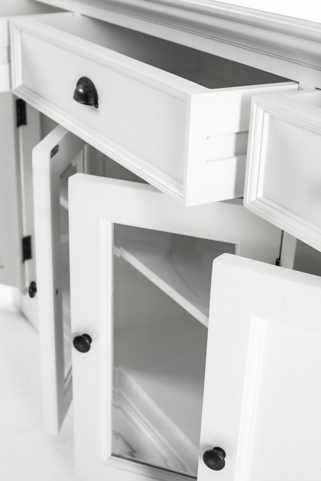 White Accent Cabinet With Glass Doors