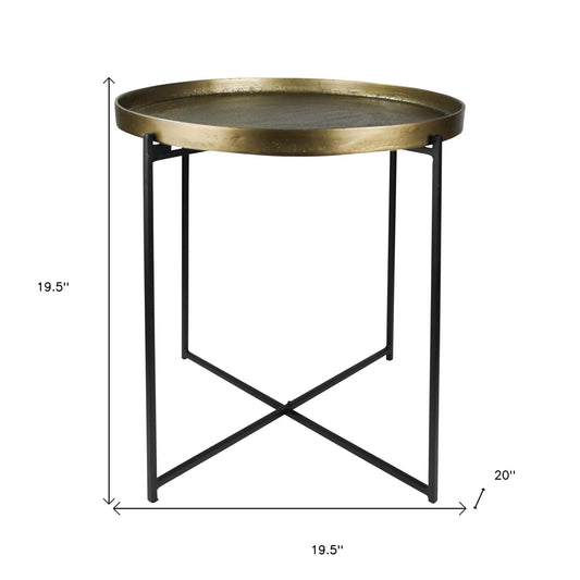 Gold Metal Tray Top Table