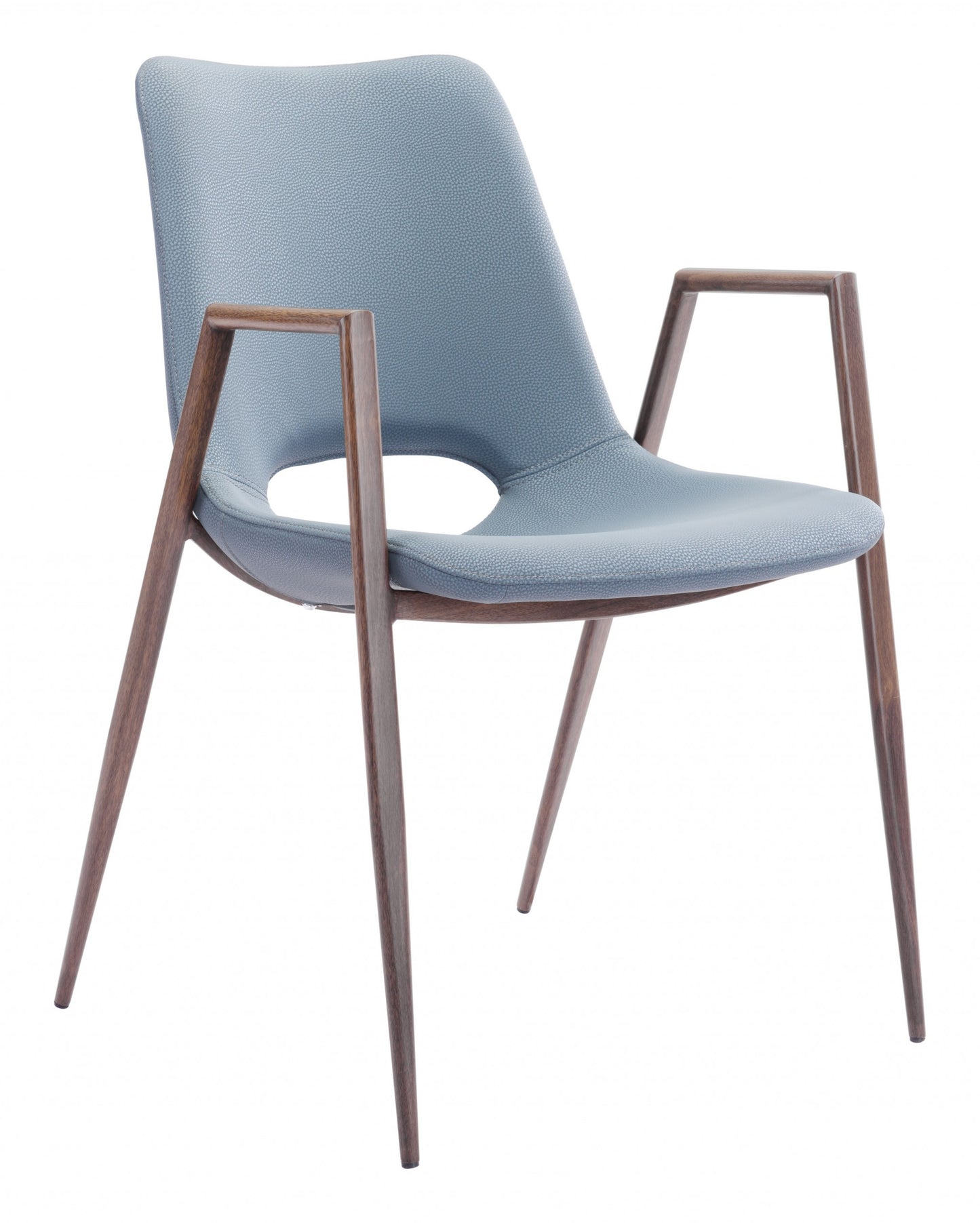 Set of Two Gray Retro Modern Funk Dining Chairs