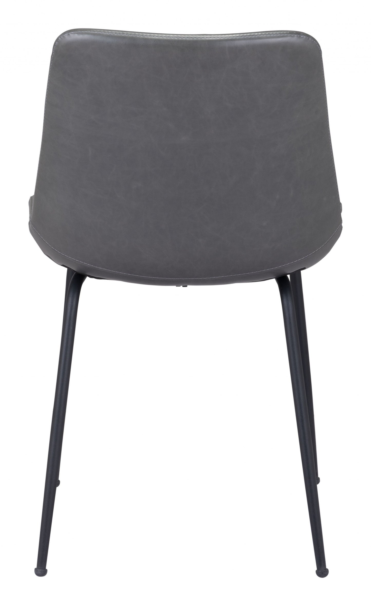 Set of Two Gray and Black Top Shelf Modern Rugged Dining Chairs