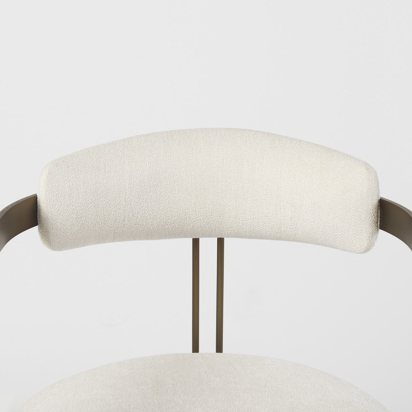 Curvy Gold and White Upholstered Dining Armchair