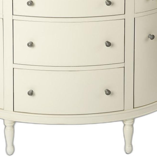 White Demilune Console Chest