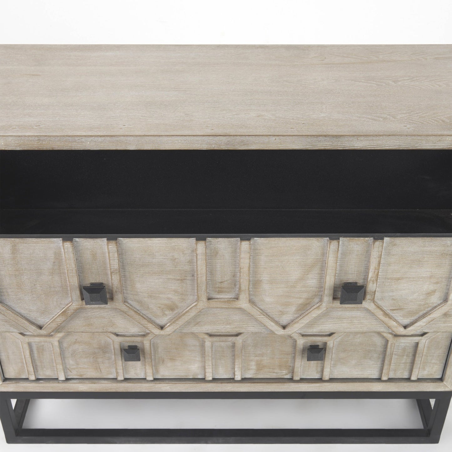 Contemporary Light Wash Diamond Accent Cabinet