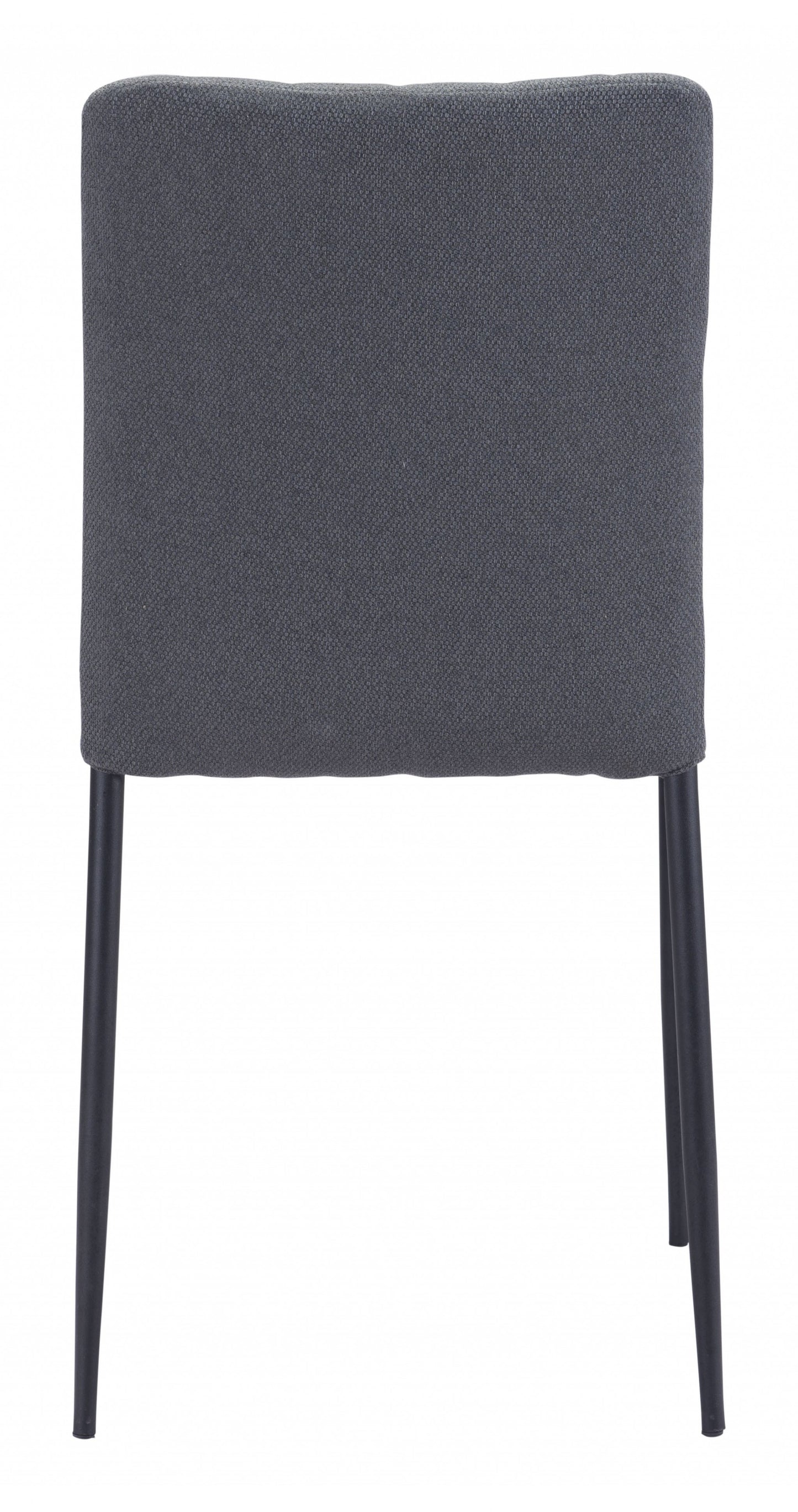 Set of Two Dark Gray Diamond Weave Dining Chairs