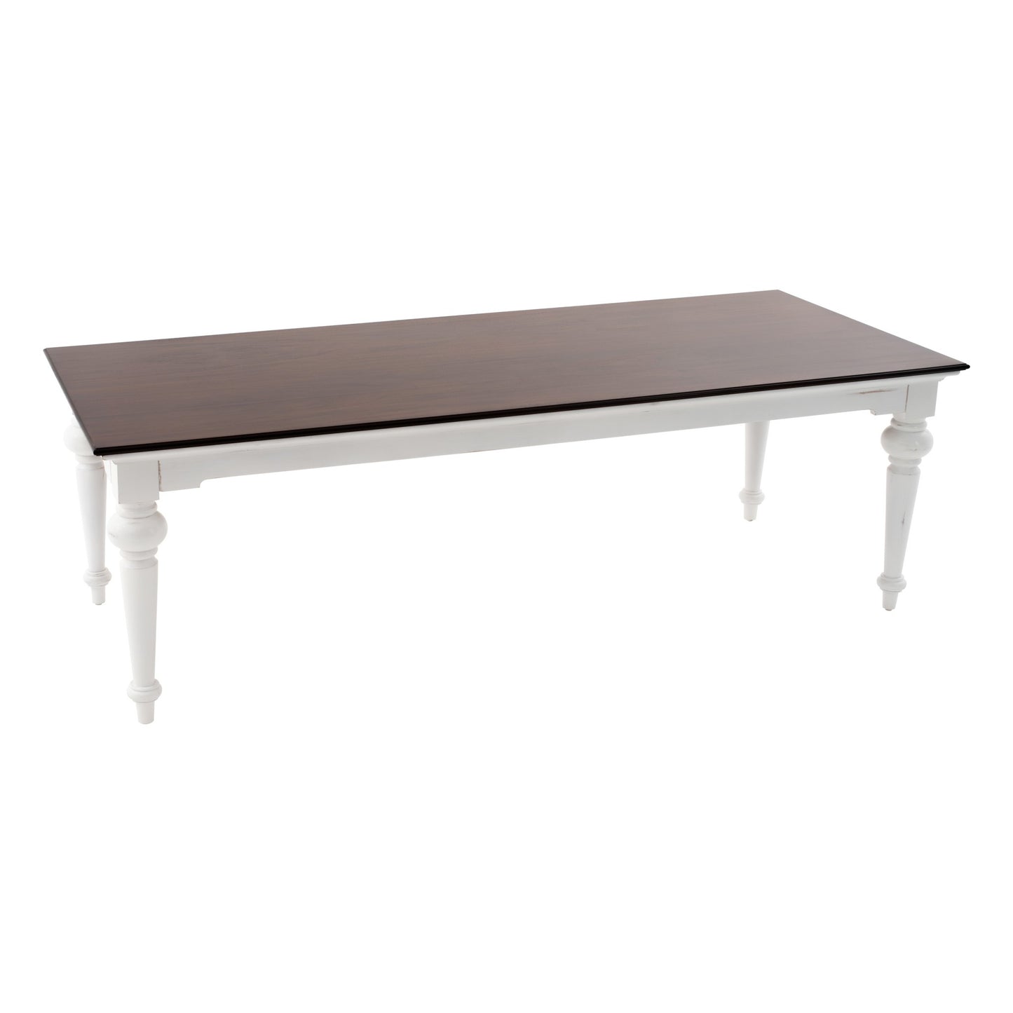 White and Dark Brown Rustic Modern Farmhouse 94" Dining Table