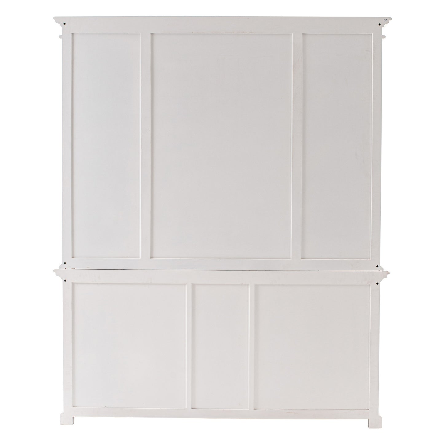 71" White Dining Hutch With Twelve Shelves And Three Drawers