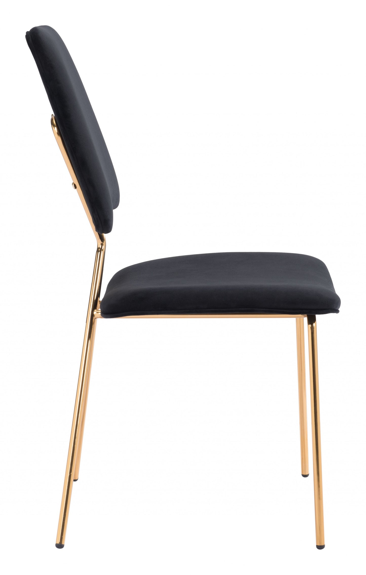 Set of Two Black and Gold Modern X Dining Chairs