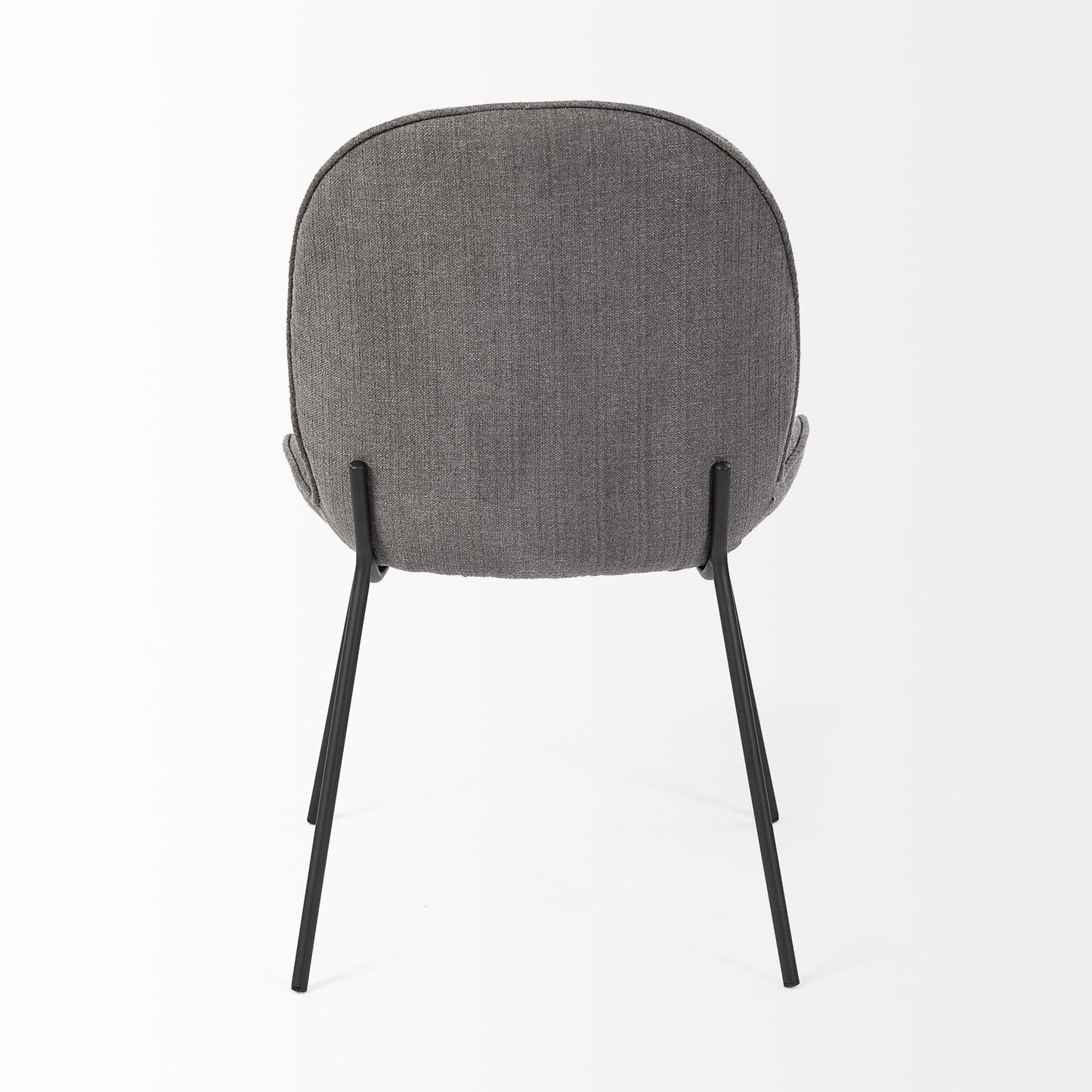 Set Of Two Gray And Black Upholstered Fabric Side Chairs