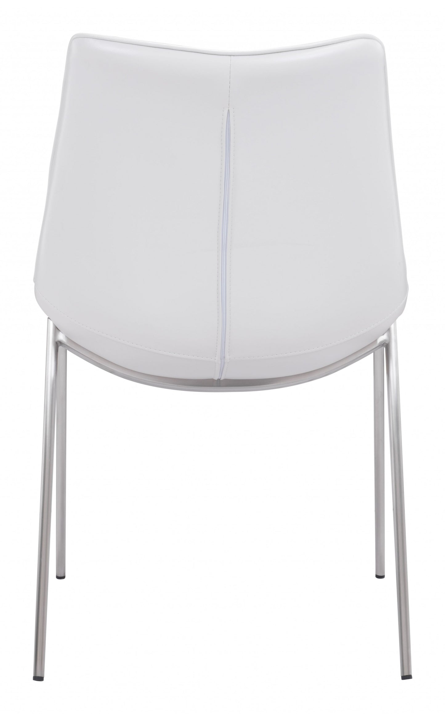 Stich White Faux Leather Side or Dining Chairs Set of 2 Chairs