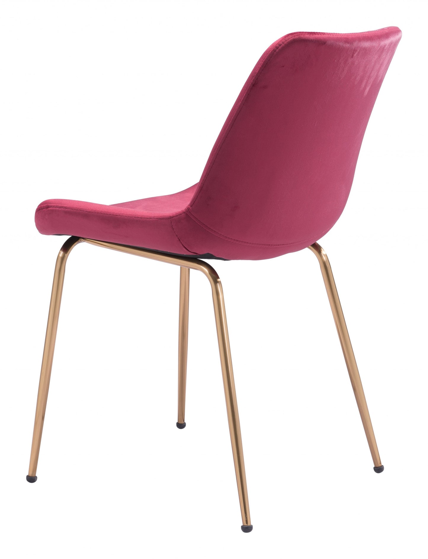 Set Of 2 Gold Solid Back Dining Chairs