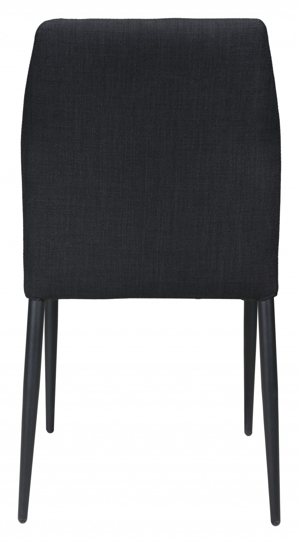 Set Of 4 Black Solid Back Dining Chairs