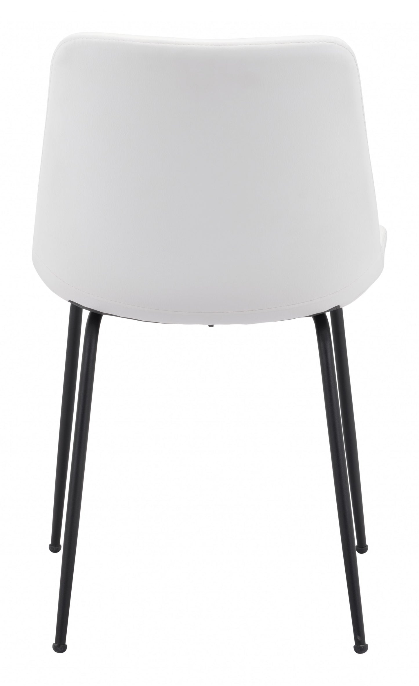 Set of Two White and Black Top Shelf Modern Rugged Dining Chairs