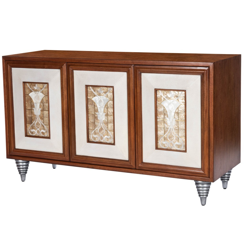 Shelly Leather & Capiz Shell Inlay Sideboard