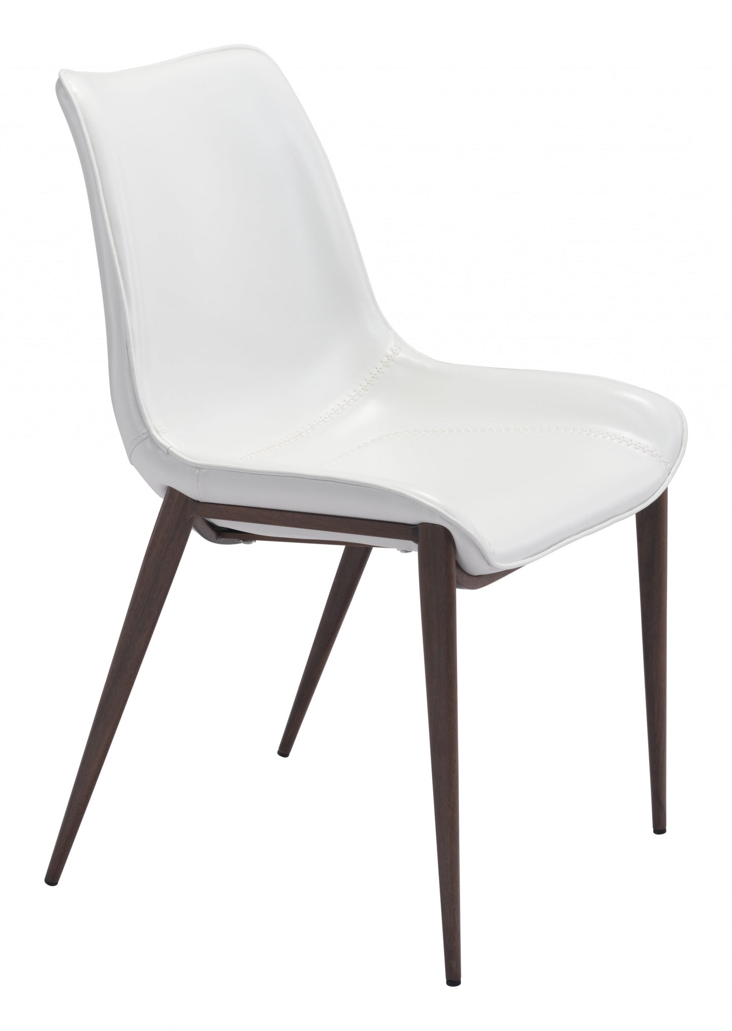 Stich White Faux Leather Side or Dining Chairs Set of 2 Chairs