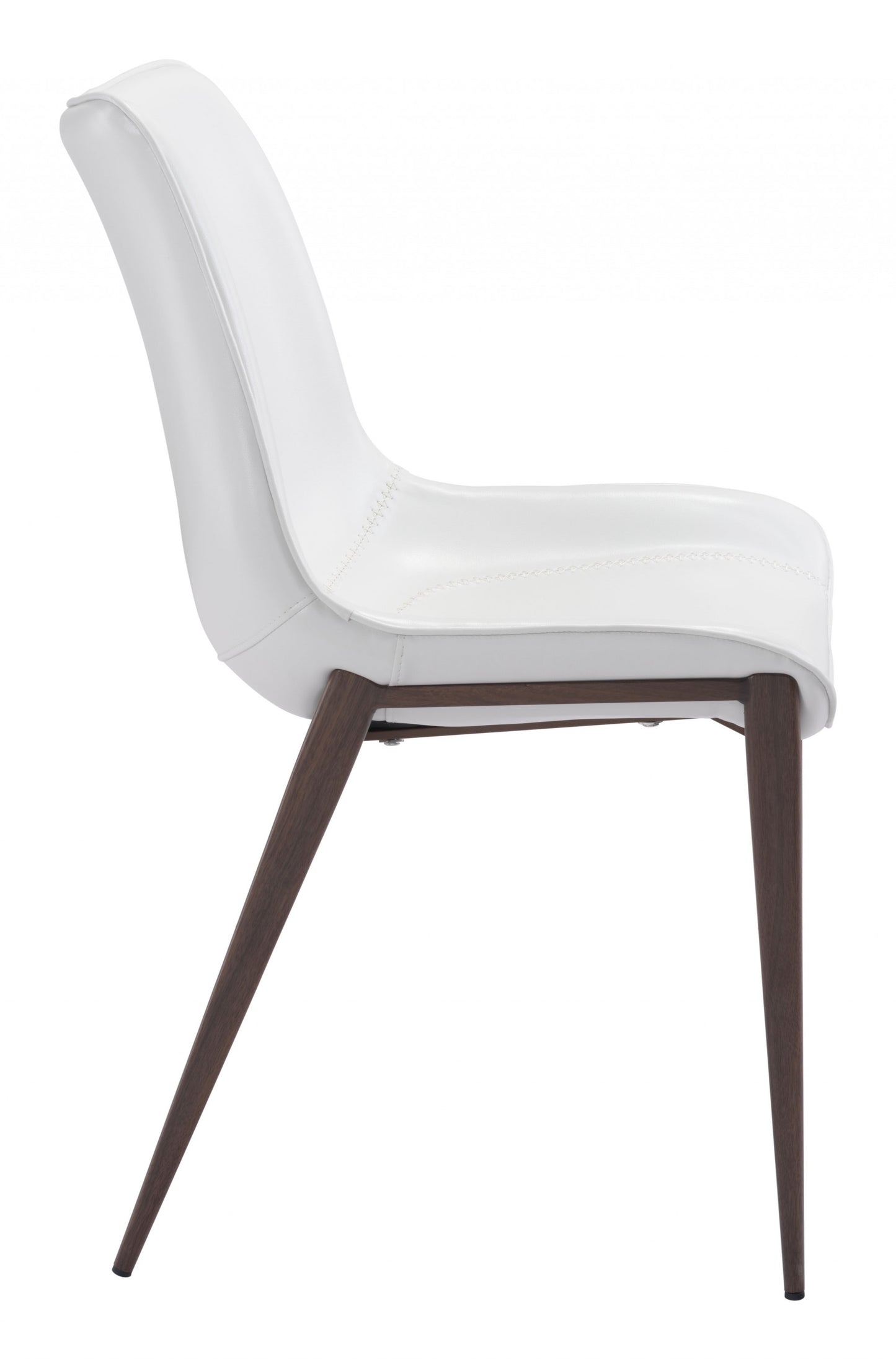 Stich White Faux Leather Side or Dining Chairs Set of 2 Chairs