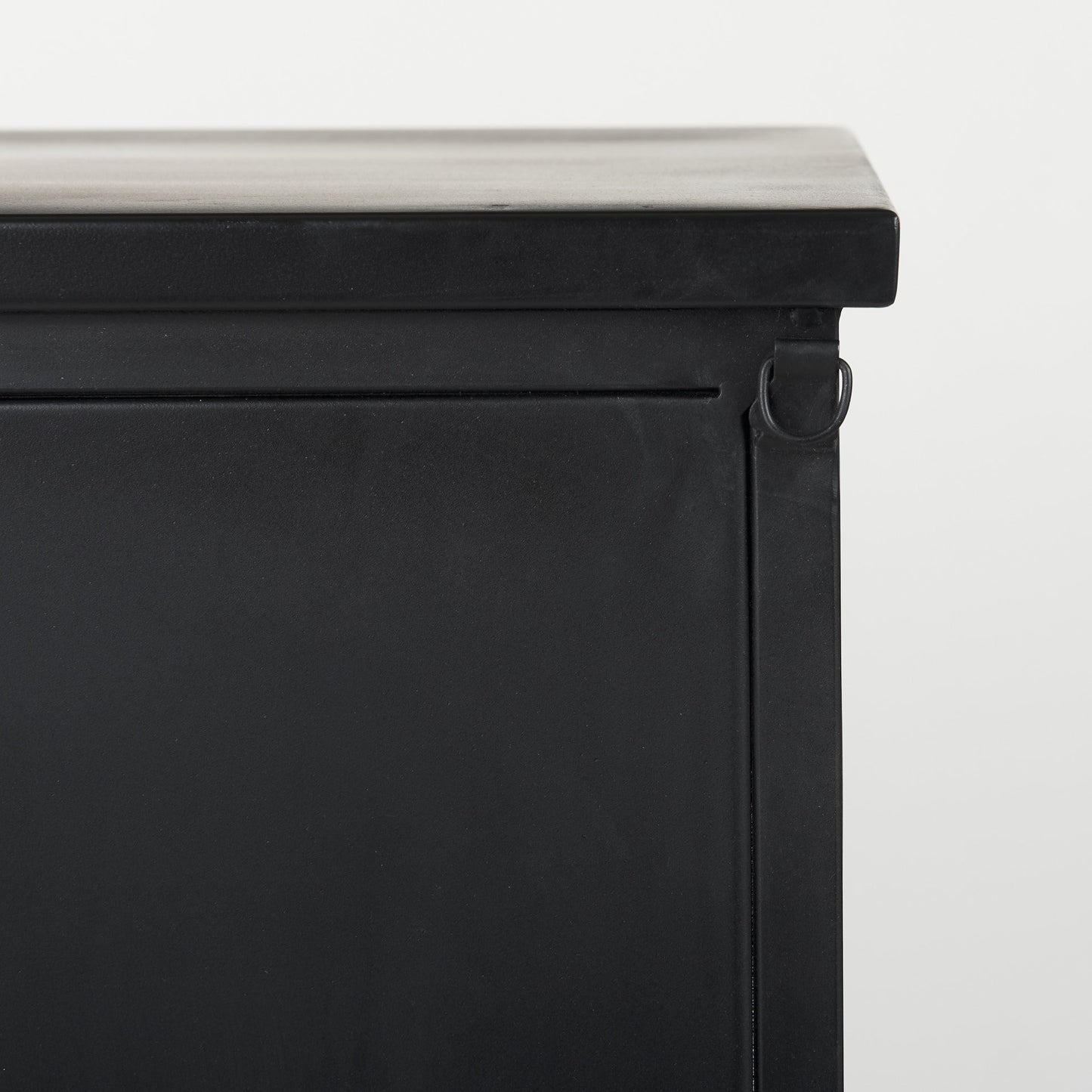 Slender Sleek Black Two Door Glass Cabinet