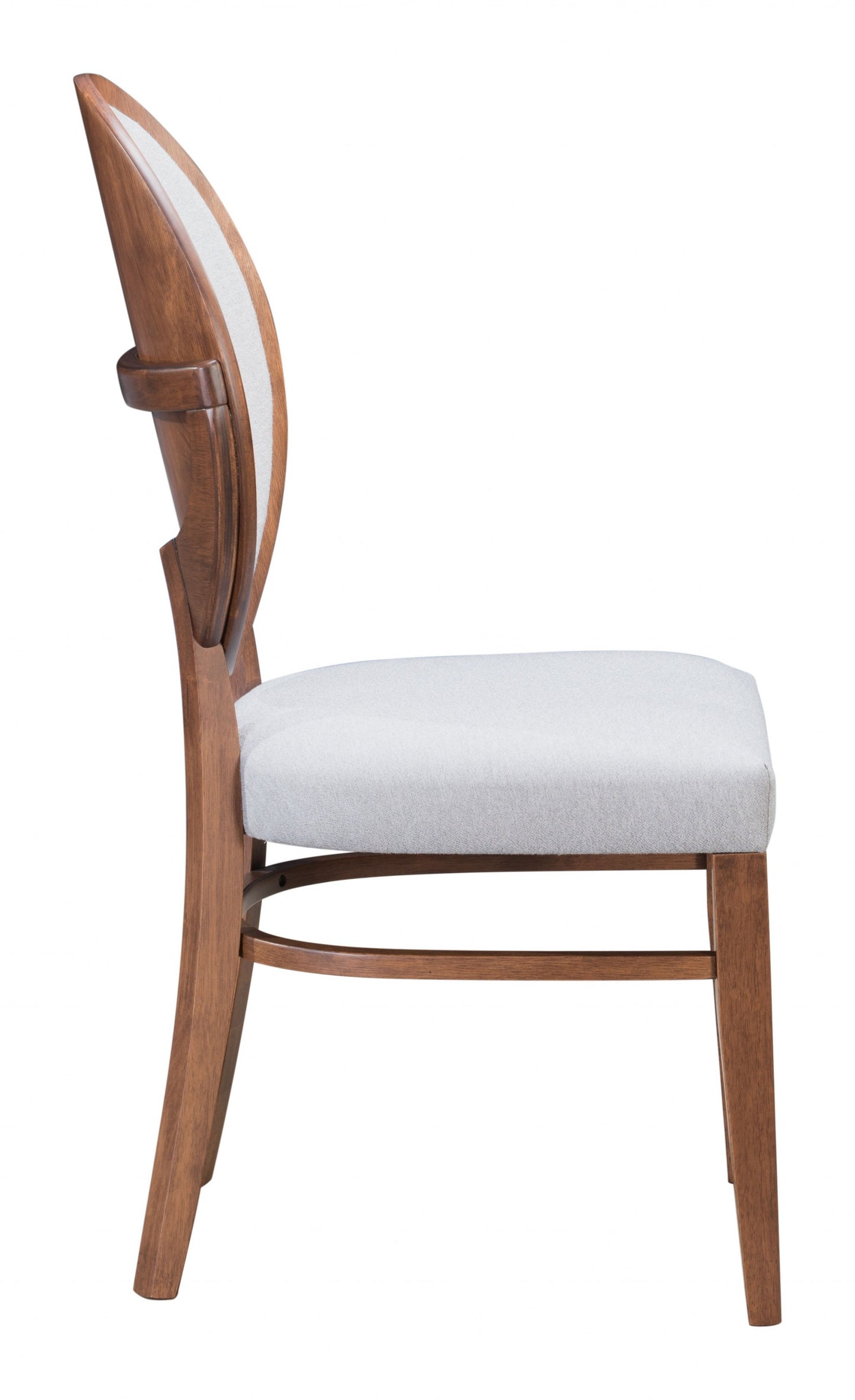 Set Of 2 Walnut Rubberwood King Louis Back Dining Chairs