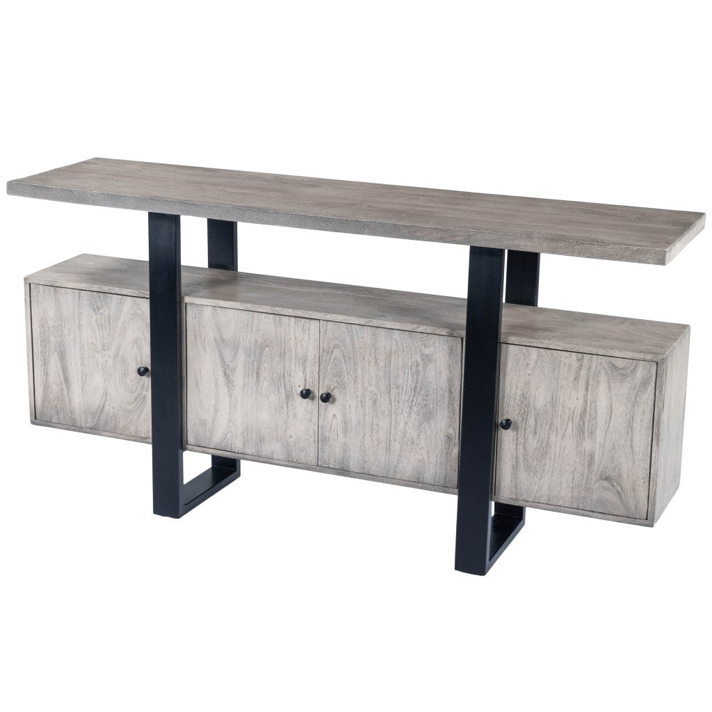 Raitis Gray Wood & Metal Sideboard