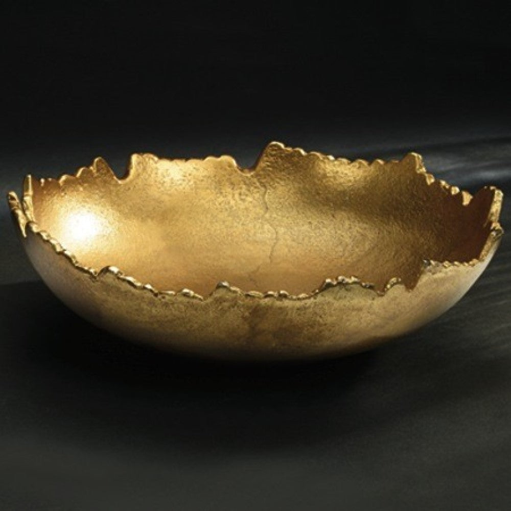 Golden Abstract Torn Texture Serving Bowl