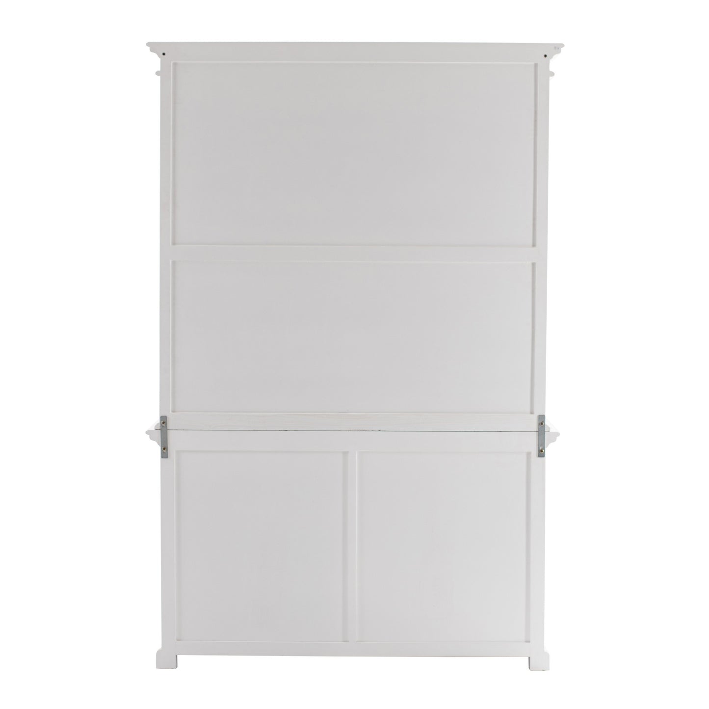 57" White Solid Wood Frame Dining Hutch With Twelve Shelves And Two Drawers