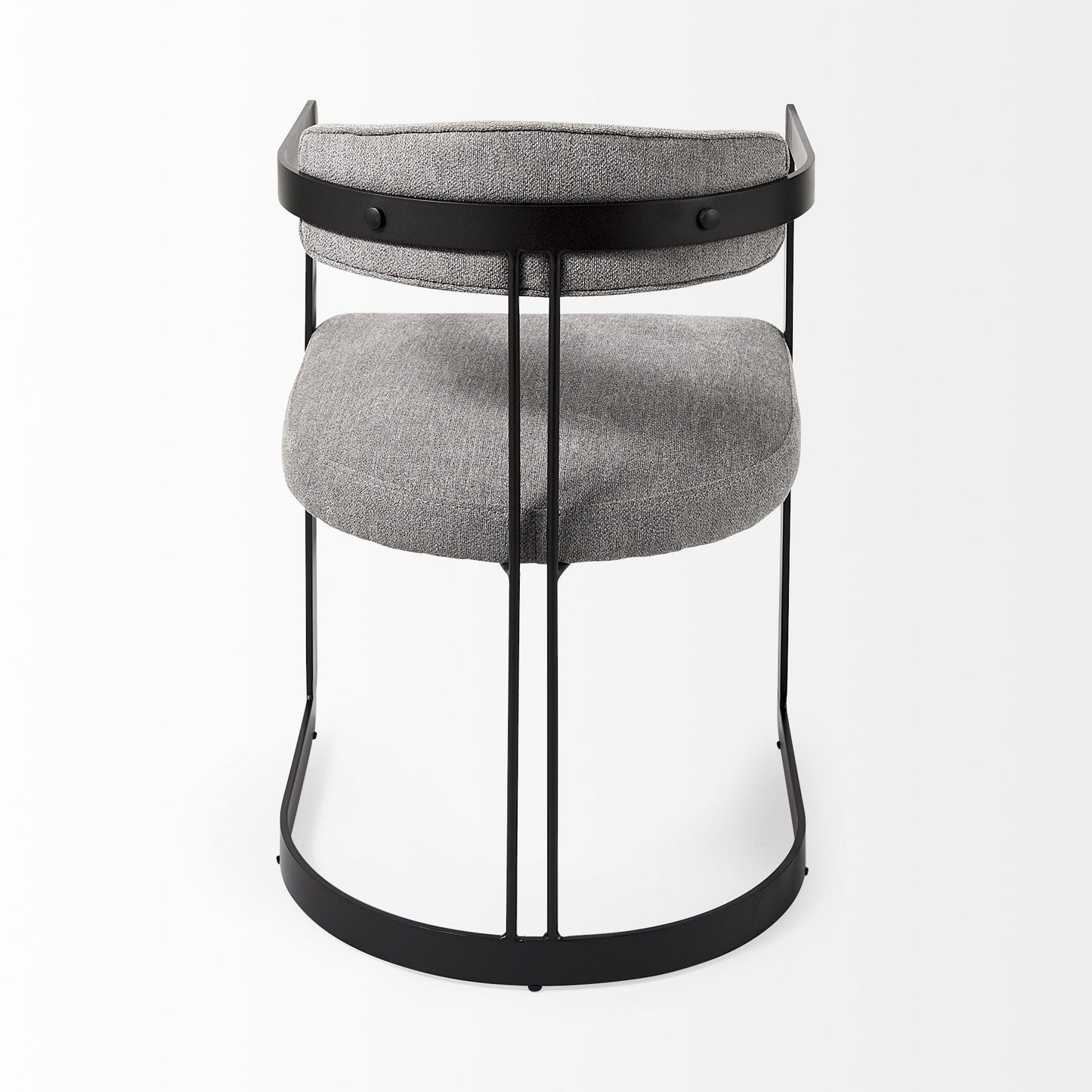 Curvy Black and Gray Upholstered Dining Armchair