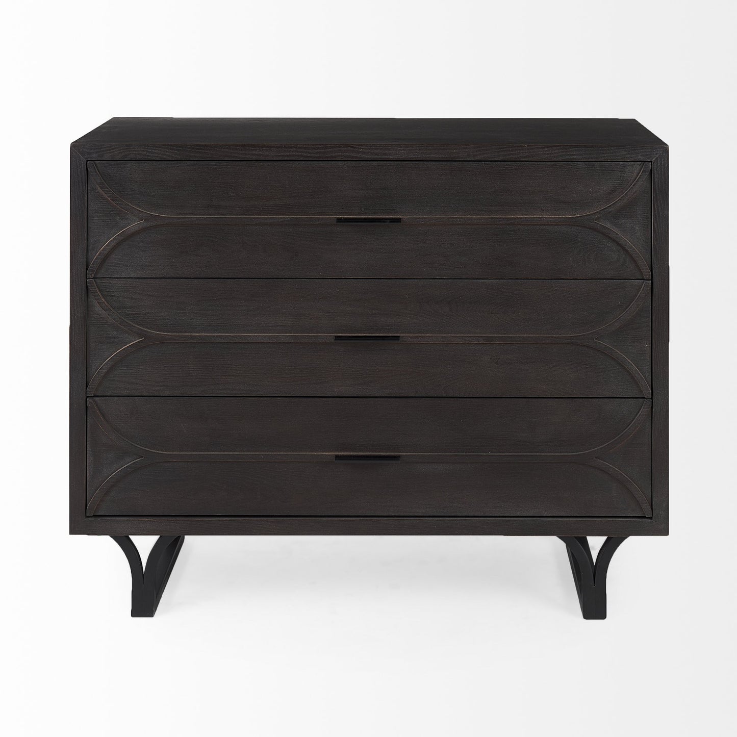 Contemporary Dark Oval Accent Cabinet