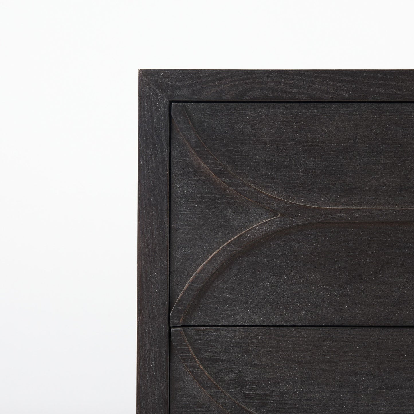 Contemporary Dark Oval Accent Cabinet